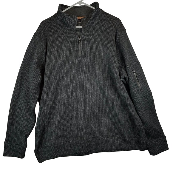Jeremiah Other - Jeremiah Mens XL Herringbone 1/4 Zip Pullover Sweatshirt Gray Blue Long Sleeve